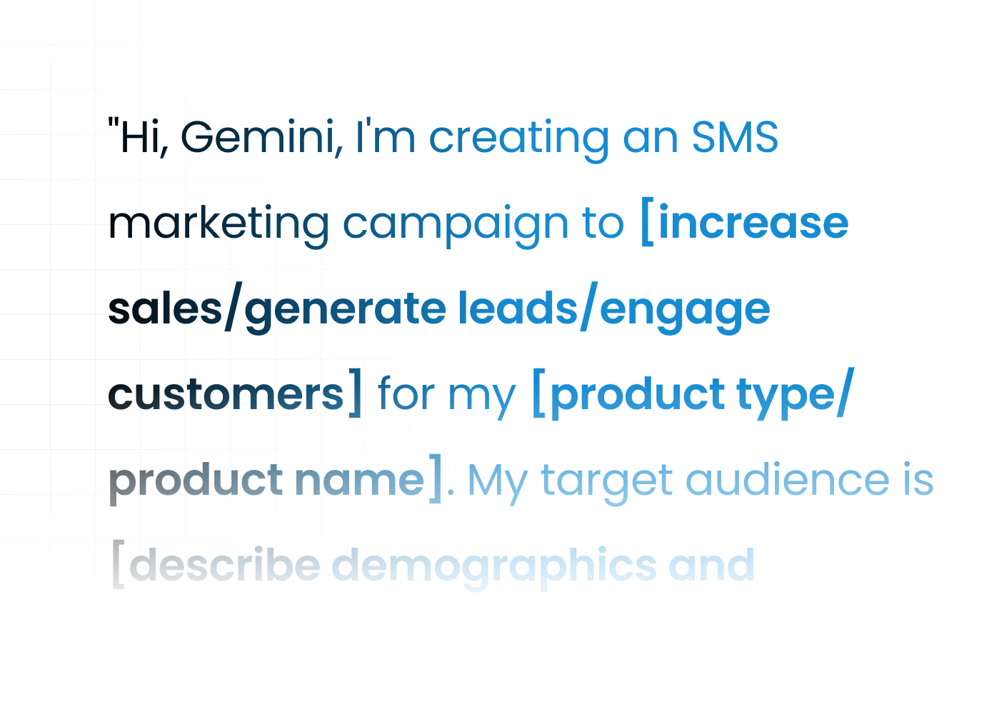 Example prompt for using Gemini to generate promotional content, organized for clarity and effectiveness.